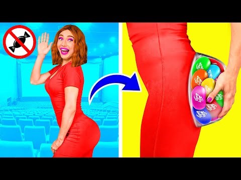 How to sneak candy into the movie theater Challenge Fun