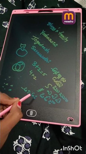 LCD writing pad 🗒️ 🖊️ 🌈 #meeshoreview #children pad#drawing slate#