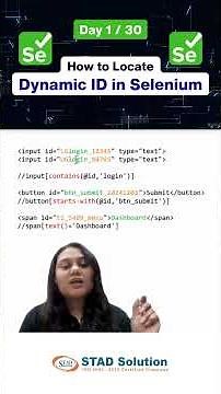 Learn Selenium in 30 Days | Day 1: How to Locate Dynamic ID in Selenium | STAD Solution