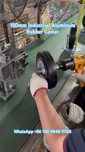 150mm Industrial Aluminum Rubber Caster #castor #caster #ruedas #wheel #industrialcaster