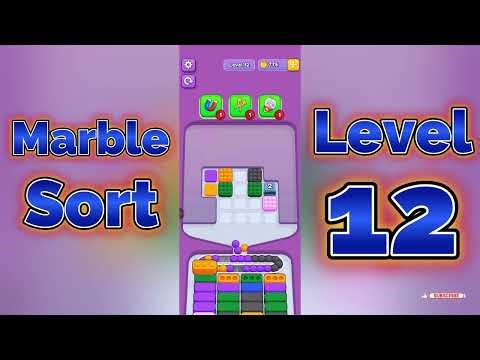 Marble Sort Level 12 Walkthrough 🟢🔵 | Color Marble Sorting Puzzle | Mini Boss