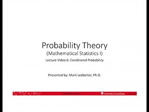 Probability Theory Lecture 6 - Conditional Probability Part 1