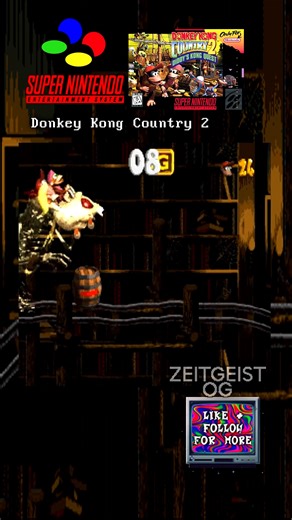 Donkey Kong Country 2 Haunted Hall, Gloomy Gulch 🎵Haunted Chase🎵 Getting the barrels while avoiding the - ones ,The second level of the fifth world in DKC2. Moving onto DKC2 the amazing sequel to DKC it gets much much harder than the first game! Great music btw. Played on the Wii Virtual Console and captured via RCA giving the whole playthrough a nice warm fuzz #gaming #retro #90s #videogame #retrogaming #donkeykong #nintendo #snes #flashback #clips #gameplay #retrogames #nostalgia #instagood 