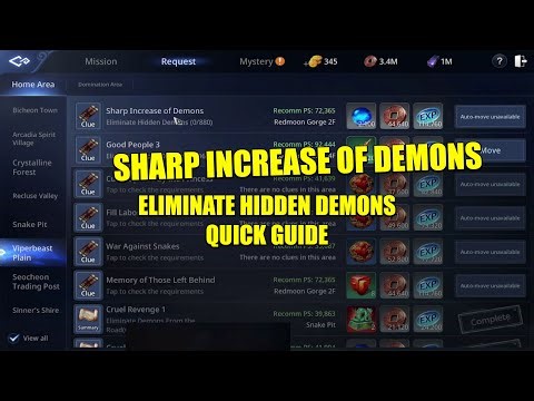 MIR 4 - SHARP INCREASE OF DEMONS ( ELIMINATE HIDDEN DEMONS ) REQUEST MISSION QUICK GUIDE