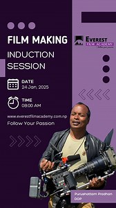 Some glimpses from the filmmaking induction session with one of the most renowned DOPs and cinematographers in the Nepali film industry, Mr. @dp_purupradhan. A heartfelt thank you to Purushottam Sir for sharing your invaluable experiences and insights. Your words have been truly inspiring and incredibly helpful to our students, leaving a lasting impact on their learning journey and future endeavors. #everestfilmacademy #filmschool #filmmakers #efa #lifeatefa #filmacademy #celebration #filmmaking