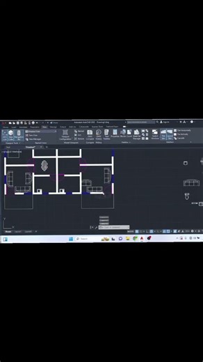 How to add furniture in autocad | Center design in autocad