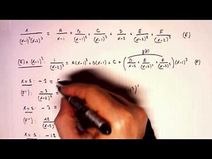 Décomposition en éléments simples : technique des dérivées.