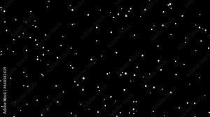 Cartoon snow animation on black background in 4K. HD Winter Snowfall motion graphics in hand drawn technique, can be used with alpha channel and frame blending. Stock Video