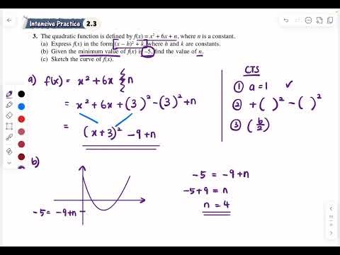 Intensive Practice 2.3 Q3 | Form 4 Add Maths Chapter 2