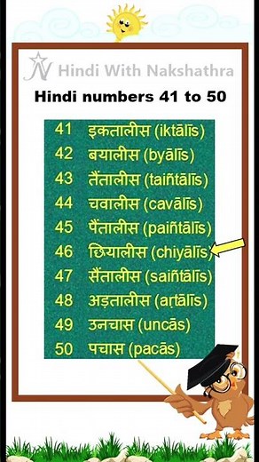 Learn hindi numbers from 41 to 50 easily | #education #kids #learning #study #tamil #alphabet