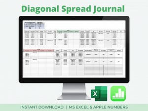 Diagonal/calendar Spread Trade Journal   Profit Calculator (excel & Numbers Spreadsheets) - Etsy