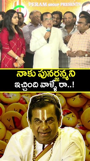 నాకు పునర్జన్మని ఇచ్చింది వాళ్ళే రా..! #brahmanandam emotional comments on #memes #shorts #ytshorts