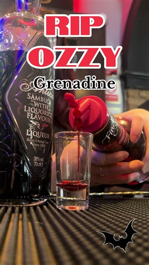 Ozzy Shot Recipe: Grenadine and Black Sambuca