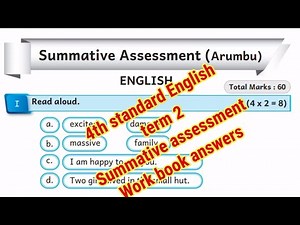 EE 4th standard English term 2 work book answers Summative assessment