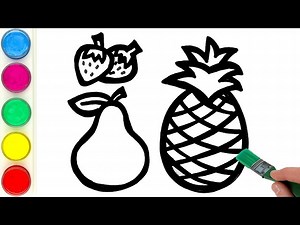 How to Draw Fruits | Drawing, Painting & Coloring for Kids, Toddlers | Come & Draw With Me - Videos For Kids