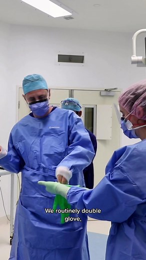 @Epworth HealthCare Why wear 2 pairs of gloves? #Epworthexplains the final steps of scrubbing in for theatre. #surgeon #melbourne #hospital #epworthhospital