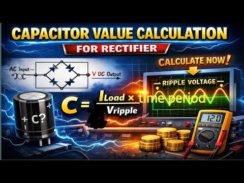 {61} How to Calculate Capacitor Value for Rectifier | कैपेसिटर की वैल्यू कैसे कैलकुलेट करें।