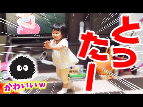 【かわいい】映画をマネしてまっくろくろすけを取って喜ぶ🤣【となりのトトロのメイちゃん】 Copy a movie & get soot gremlin [My Neighborhood Totoro]
