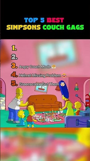 RANKING THE BEST SIMPSONS COUCH GAGS😂🔥🛋️ #simpsons #tiktok #funniest