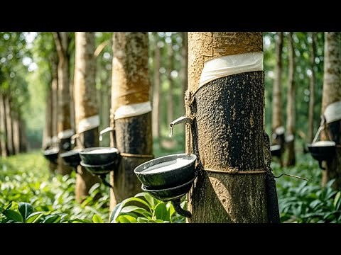 How to Harvest Rubber Directly From Trees - Rubber Harvesting Process