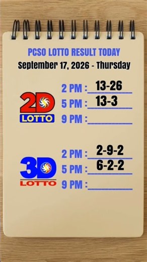 Lotto Result Today 5pm Draw September 17, 2026 PCSO #lotto #5pmlottoresult #lottoresulttoday