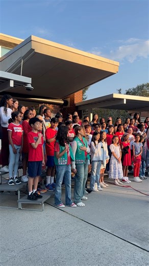 The tradition continued at Wilson Creek Elementary School this morning with the Northview High School band joining the elementary students for its National Anthem Project. For nearly 20 years, the schools collaborate for one morning by the flagpole for a special rendition of the “Star-Spangled Banner.” Mayor John Bradberry, Fulton County School Board President Kristin McCabe, Fulton County Schools Zone 6 Superintendent Brian Downey, and Johns Creek fire and police personnel joined the students f