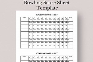 Bowling Score Bogen Vorlage zum ausdrucken (PDF) - Etsy.de