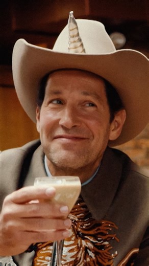 Death of a Unicorn on Instagram: "Giddy up. DEATH OF A UNICORN’s Paul Rudd goes day drinking with @LateNightSeth"
