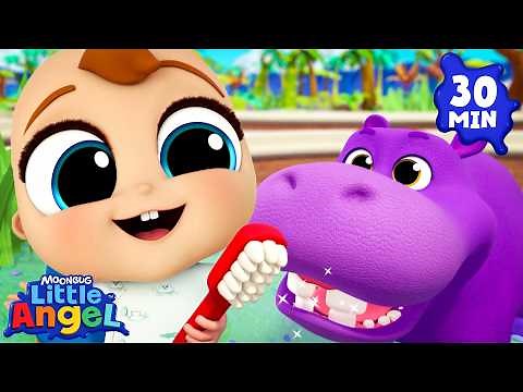 Brush Your Teeth Song 🪥 Healthy Habits | Little Angel Nursery Rhymes & Kid Songs