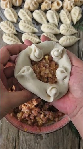 Creative Dumpling Art 🌸 | Beautiful Momo Making #Momos #KitchenHacks #FoodArt #kitchenking-n8
