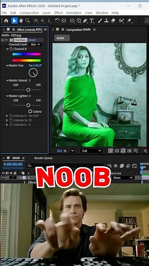 After Effects NOOB vs PRO: CHANGE COLORS in Seconds: #graphicdesign #aftereffects #tutorial #colors