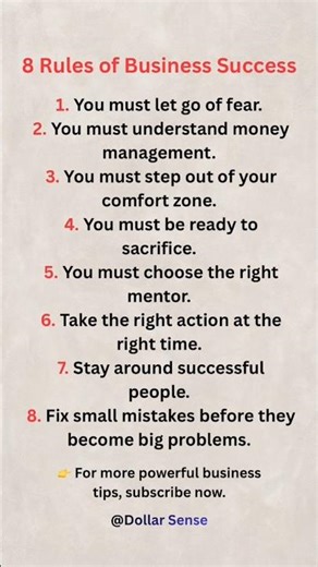 8 Business Rules That Separate Successful People From Failures #money #bussiness