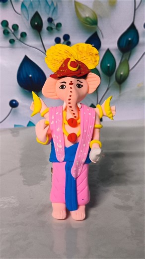 DIY Lord Ganesha Idol with Air Dry Clay | Handmade Ganesh #clayart #claycrafts #shorts #viral