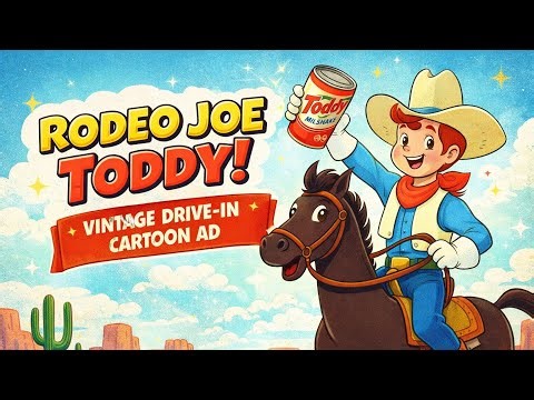 Rodeo Joe Toddy | Vintage Drive-In Cartoon Ad