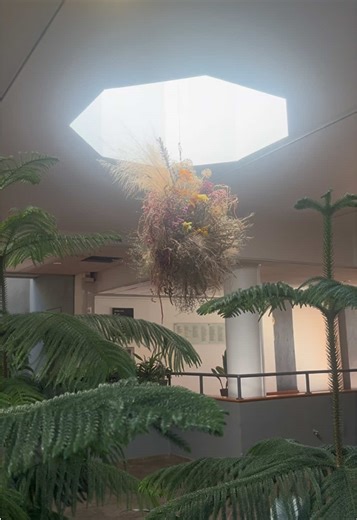 Just installed! A special floral installation in BBG’s conservatory. 💐 Created by BBG gardener Kate Murphy, these organic floating sculptures bring what bloomed last year indoors while the garden sleeps for the winter. “This past growing season, I worked with many of my fellow gardeners to collect flowers, seedheads and leaves from all over the Garden,” said Murphy. “I then dried and preserved the plant material. With that plant material I have made four floral sculptures.” On view now in the S