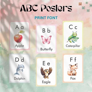 Printable Alphabet Flashcards: A-Z Learning Cards for Preschool (digital Download - Etsy