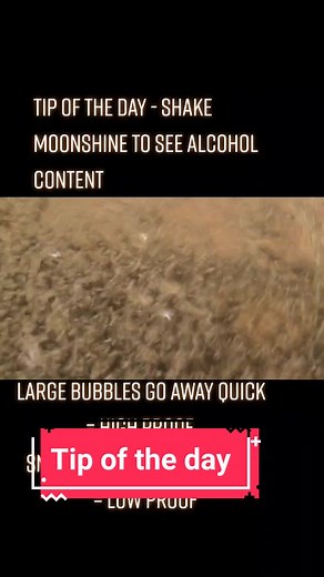 #tipoftheday Test #moonshine alcohol content by shaking to see how bubbles act. #bubbles #highproof #kentucky