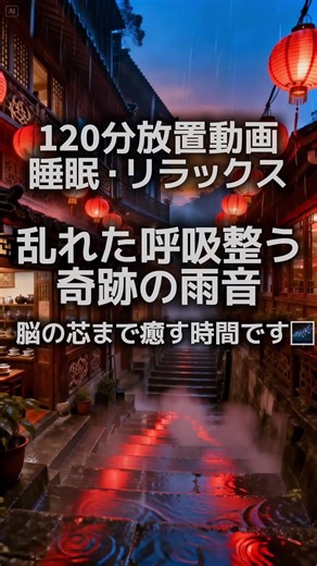 120分放置動画で叶える、理想的な睡眠導入と癒し。リラックス効果の高い雨のリズムと赤い灯りの揺らぎが、脳を休息モードへ導きます。 自然なゆらぎに身を委ねれば、短時間でも質の高い休息が得られます。 心地よい眠りの導入剤として、ぜひ保存してご活用ください。0･5倍速×ループ再生🔁推奨 #120分放置動画 #睡眠##癒し #睡眠導入 #リラックス