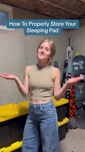 How to Store Your Sleeping Pad: Did you know you’re not supposed to store your sleeping pad in the stuff sack?! It can damage it over time. Save this post for reference later share with a friend who likes to camp! ▪️ Keep the pad clean. ▪️ Dry your pad inside and out, not in direct sunlight. You can inflate (use a hairdryer or pump) and deflate a few times to get moisture out from the inside so that it doesn’t get moldy. ▪️ Moisture & temps extremes are hard on your pad, so avoid storing in damp