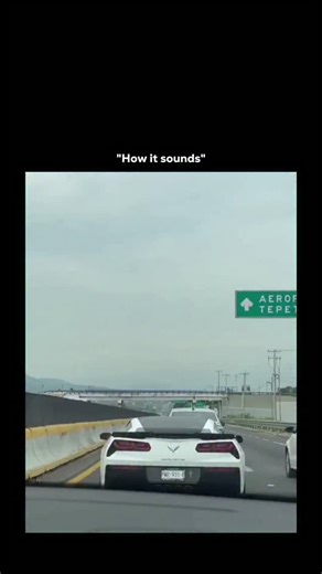 Learnify Society™ on Instagram: "This video is a classic example of "Car POV" humor, focusing on the contrast between expectation and reality. The video shows a high-performance Chevrolet Corvette C7 (white with a black spoiler) driving on a highway. The text overlay says "How it sounds," leading the viewer to expect the loud, aggressive roar of a V8 engine. The twist instead of engine sounds, the video plays a Spanish-style upbeat song (specifically "El Colesterol" by Fito Olivares). The humor