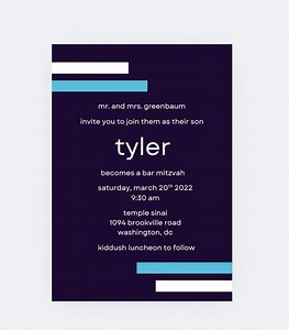 Invitation Bar Mitzvah Greenvelope (lignes) - Etsy France