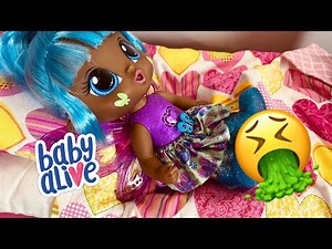 Baby Alive Glopixie Doll gets sick and throws up!
