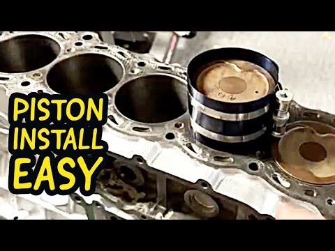 1FZFE Engine Rebuild - Installing the Pistons with a Ring Compressor