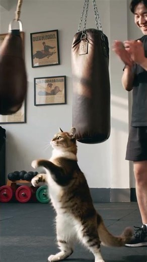 Boxing Cat Training Like a Pro #BoxingCat#FunnyCat