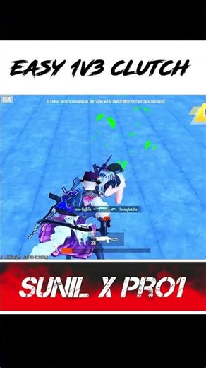 "Pro Level 1v3 Clutch 💥 | BGMI Shorts | Sunil X Pro1"