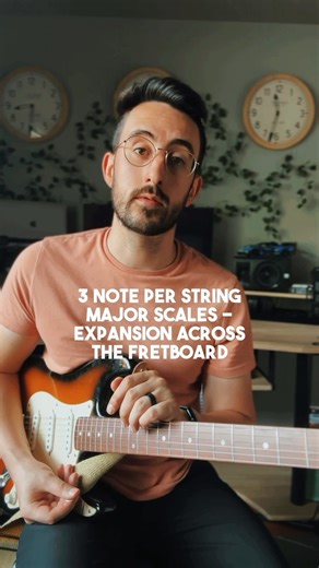 3 Note Per String Major Scales - Expansion Across the Fretboard Want to take your major scales to the next level? Check out this 3-note-per-string technique for mastering major scales across the fretboard! Here’s an example of what a C major scale would look like on the 8th fret of the low E string. Get ready to take your skills to a whole new level! #guitarlesson #scales #majorscale #fretboard #musictheory #musicians #learnguitar #guitarplayers | Chris Amodeo
