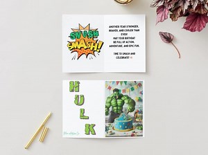 Superhero Smash Cake Birthday Card | Boys Action Party (digital Download) - Etsy UK