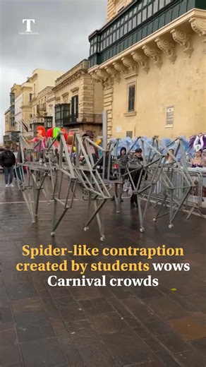 While Carnival is a time for the weird and the colourful, a mechanical spider-like contraption is not something you would expect to see ambling down Valletta’s Republic Street among the more traditional floats. But thanks to secondary school teacher Stephen Dalli and his students at Stella Maris College, that is exactly what visitors to the capital got to enjoy over the weekend. Video: Stella Maris College Read the full story below 👇 | Times of Malta