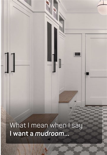 Daydreaming about the prettiest mudrooms with more storage than you could ever possibly need 💭 When designing these spaces, these are some of our favorite features to include: • storage bench with cubbies • double-hinge swinging door • cabinet storage • coat rack wall • wire shelving for wet shoes Comment below your dream mudroom must-have! Featured projects designed & built by @kadilakhomes #mudroomentry #mudroominspo #mudroomstorage #mudroomlockers