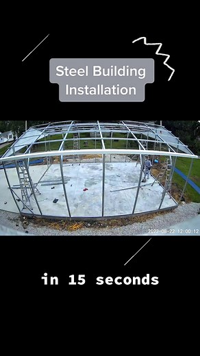 11 hours in 15 seconds! 🤩 #steelgarage #work #midwest #timelapse #steelbuilding